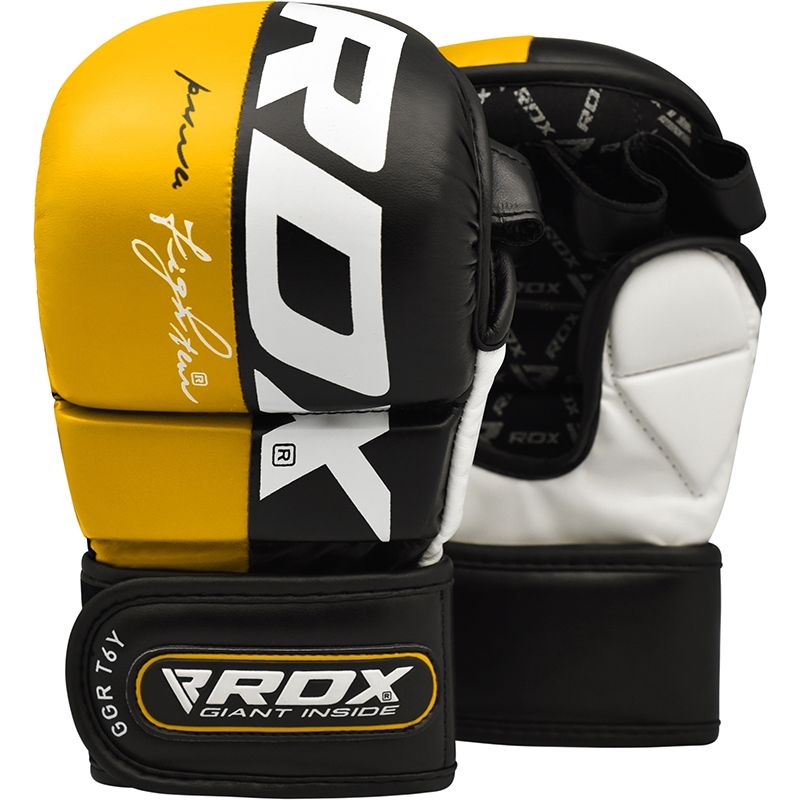 RDX: T6 MMA GRAPPLING HANDSKAR - GUL (Large)