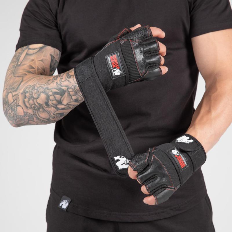 GORILLA WEAR: DALLAS GYMHANDSKAR MED STÖD - SVART