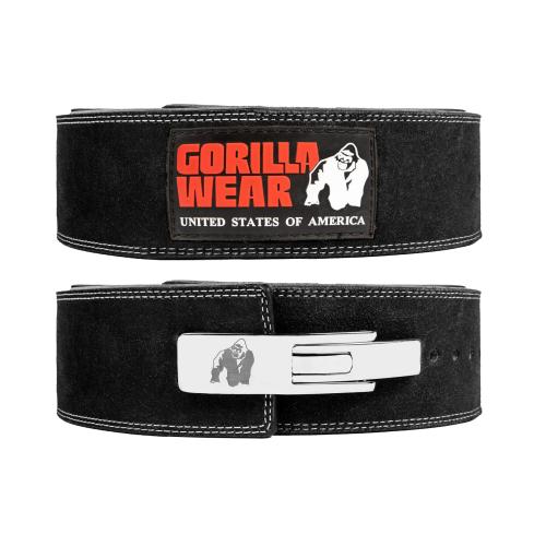 GORILLA WEAR: 4 INCH POWERLIFTING LEVER BELT - BLACK