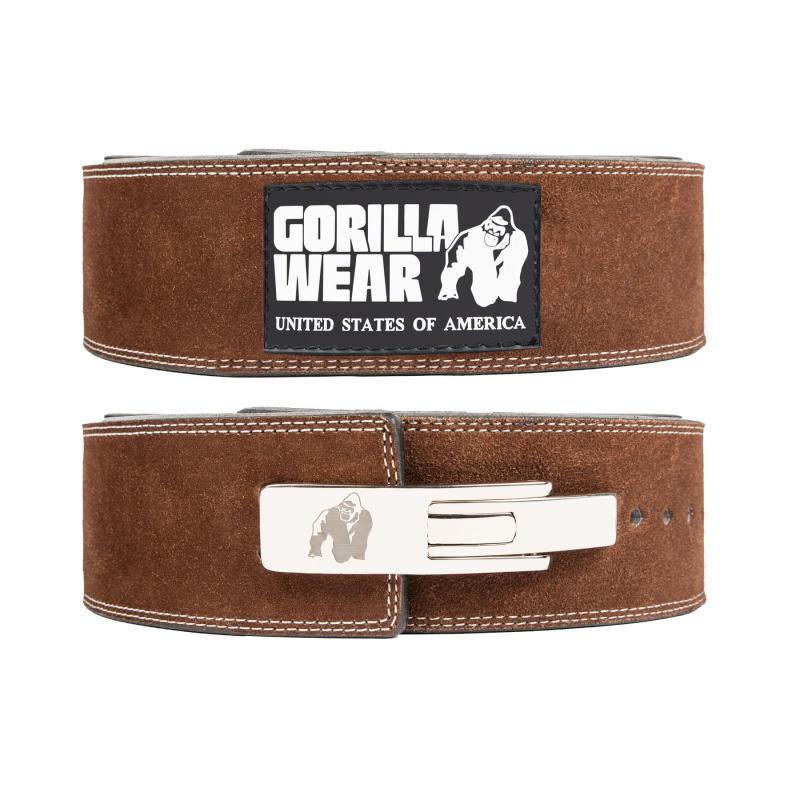 GORILLA WEAR: 4 INCH POWERLIFTING LEVER BÄLTE - BRUN