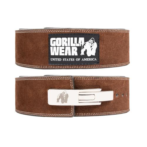 GORILLA WEAR: 4 INCH POWERLIFTING LEVER BELT - BROWN