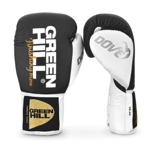 GREEN HILL: DOVE BOXING GLOVES LEATHER LACES - BLACK/WHITE