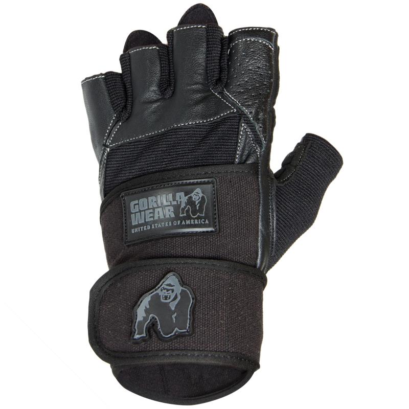 GORILLA WEAR: GYM WRIST WRAPS GLOVES - BLACK