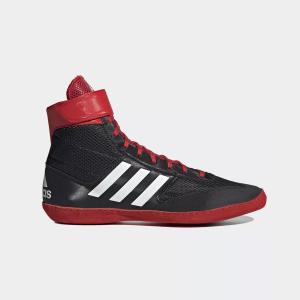 ADIDAS: COMBAT SPEED 5 WRESTLING SHOES - BLACK/WHITE/RED