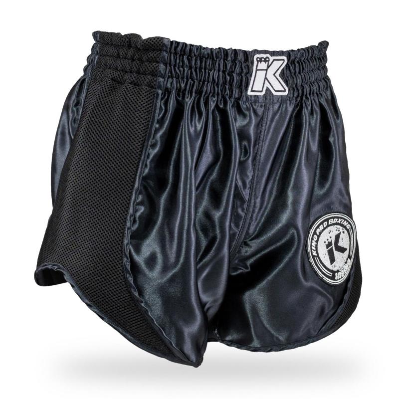 KING PRO: RETRO MESH MUAY THAI SHORTS - BLACK