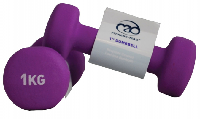 FITNESS-MAD: PAIR OF 1KG NEO DUMBBELLS
