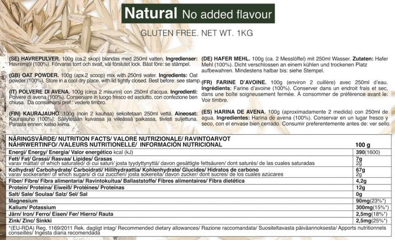 SELF OMNINUTRITION: INSTANT OAT NATURELL - 1kg