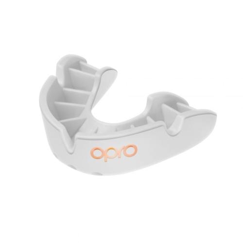 OPRO: KIDS TANDSKYDD BRONZE + FITTING HANDLE - VIT