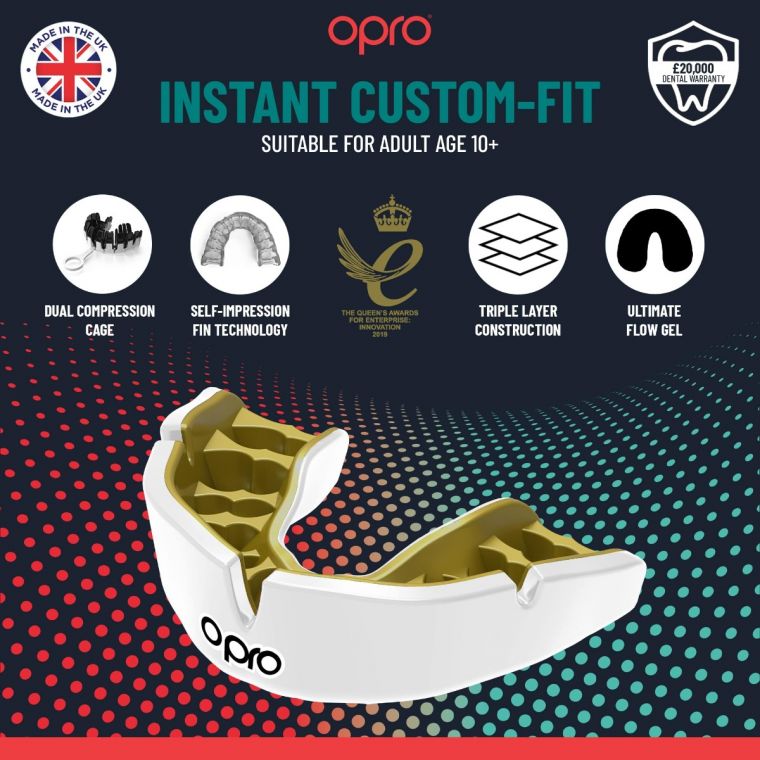 OPRO: INSTANT CUSTOM-FIT TANDSKYDD - SVART/VIT