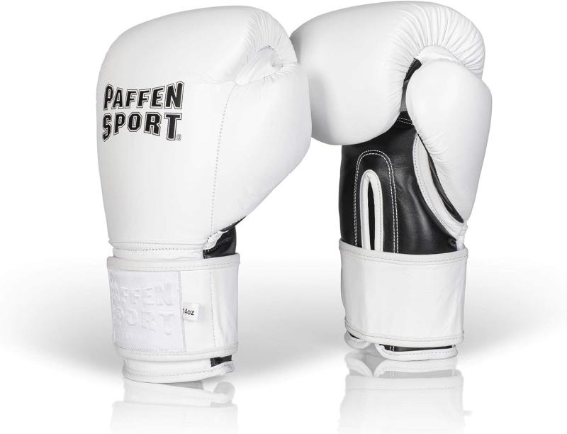 PAFFEN SPORT: PRO KLETT BOXNINGSHANDSKAR SPARRING  - VIT/SVART