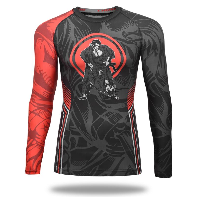 CHOKEM: KIDS BRAWL RASHGUARD LONG SLEEVE - BLACK/RED