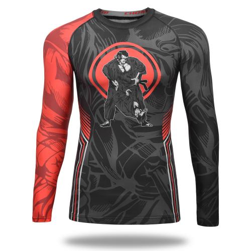 CHOKEM: KIDS BRAWL RASHGUARD LÅNGÄRMAD - SVART/RÖD