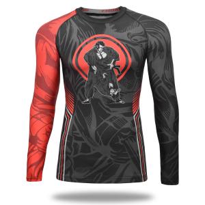 CHOKEM: KIDS BRAWL RASHGUARD LÅNGÄRMAD - SVART/RÖD