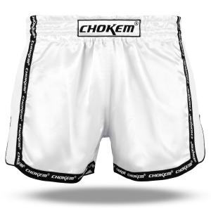 CHOKEM: NAK MUAY CLEAN EDITION THAI SHORTS - WHITE