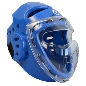 WACOKU: DIPPED FOAM HEAD GUARD WITH FACE MASK - BLUE