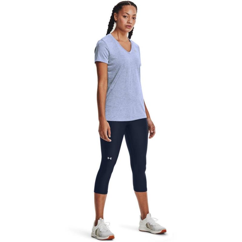 UNDER ARMOUR: WOMEN'S V-NECK TWIST TRÖJA - BLÅ
