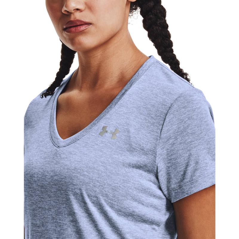 UNDER ARMOUR: WOMEN'S V-NECK TWIST TRÖJA - BLÅ