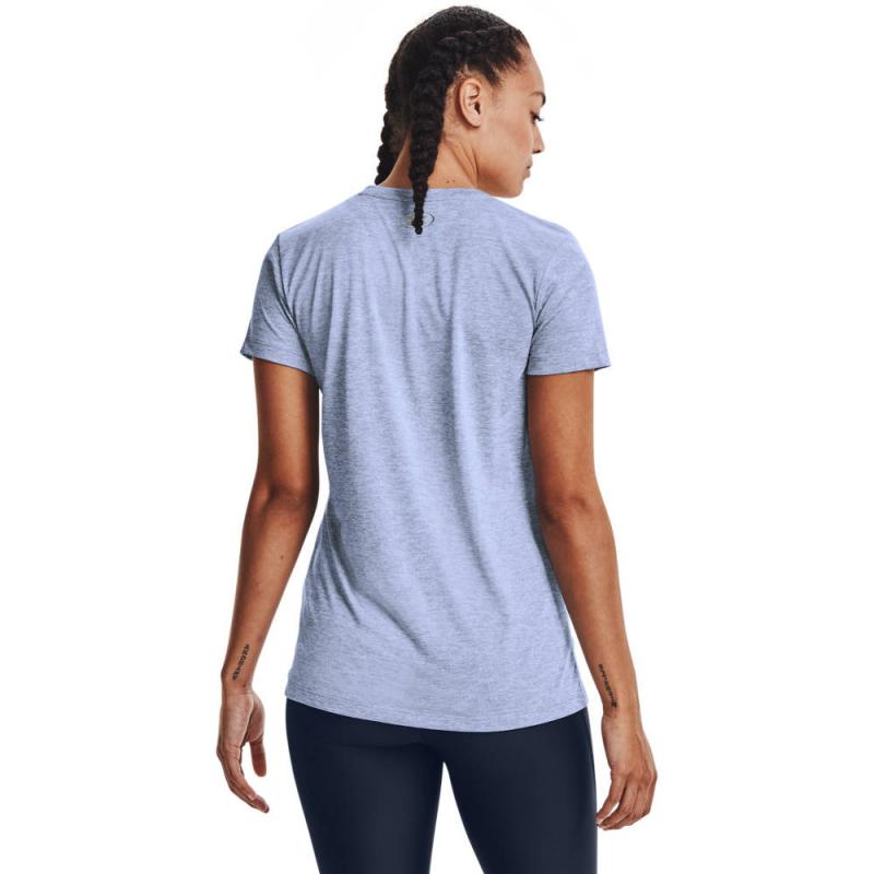 UNDER ARMOUR: WOMEN'S V-NECK TWIST TRÖJA - BLÅ