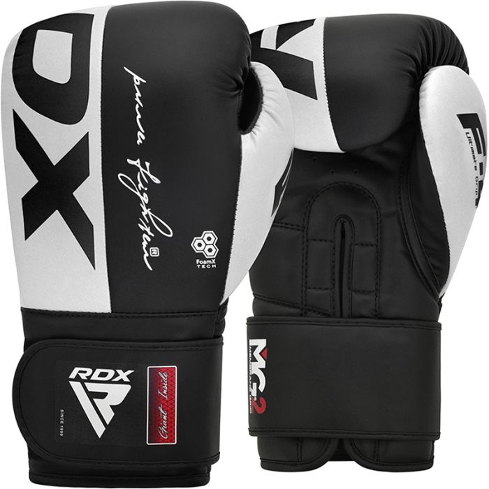 RDX: F4 BOXING GLOVES HOOK AND LOOP - BLACK/WHITE