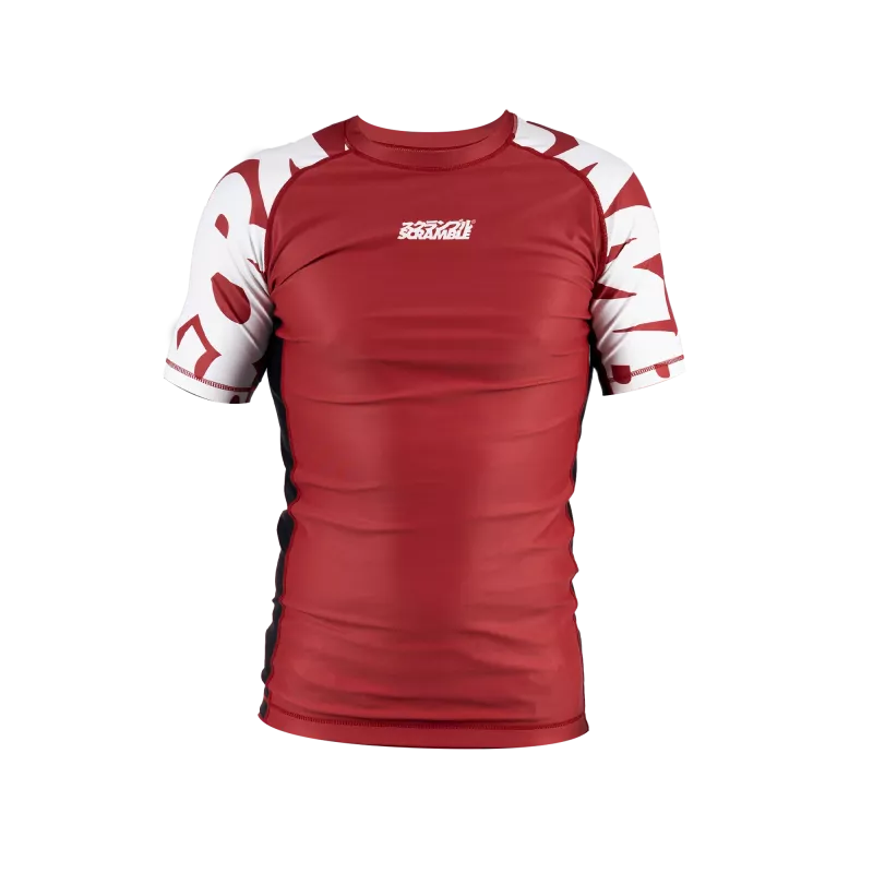 SCRAMBLE: BAKA RASHGUARD - RÖD/VIT
