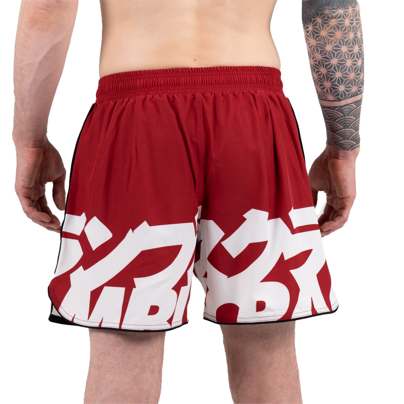 SCRAMBLE: BAKA GRAPPLING SHORTS - RÖD/VIT