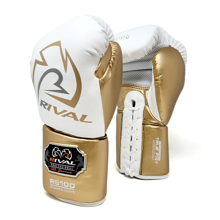 RIVAL: RS100 PROFESSIONAL SPARRING BOXNINGSHANDSKAR - VIT/GULD