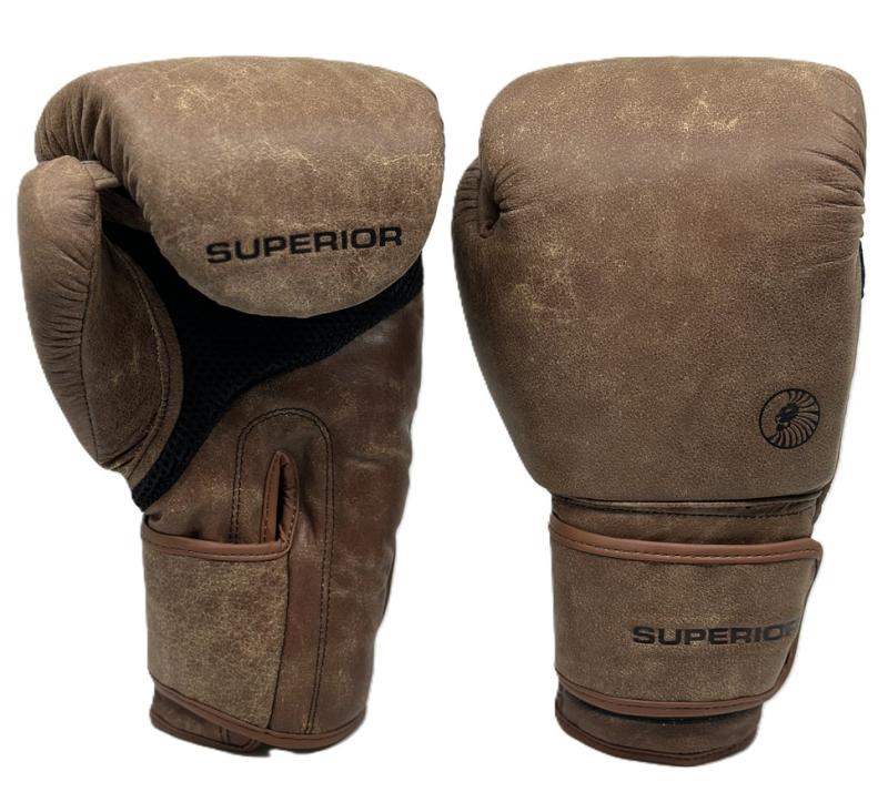 SUPERIOR GEAR: MUAY THAI BOXING GLOVES - BROWN