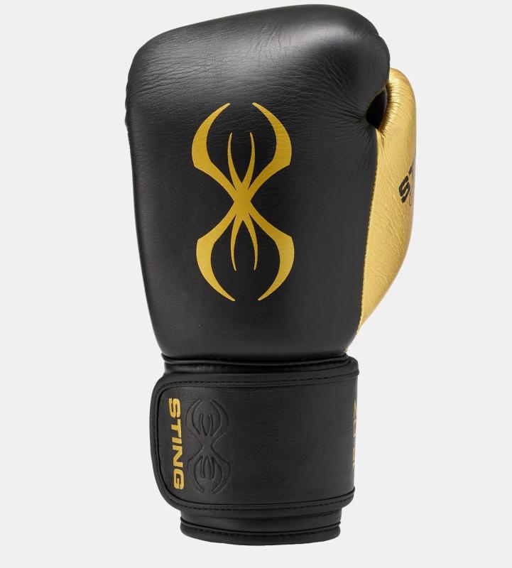 STING: EVOLUTION PRO BOXNINGSHANDSKAR SKINN - SVART/GULD