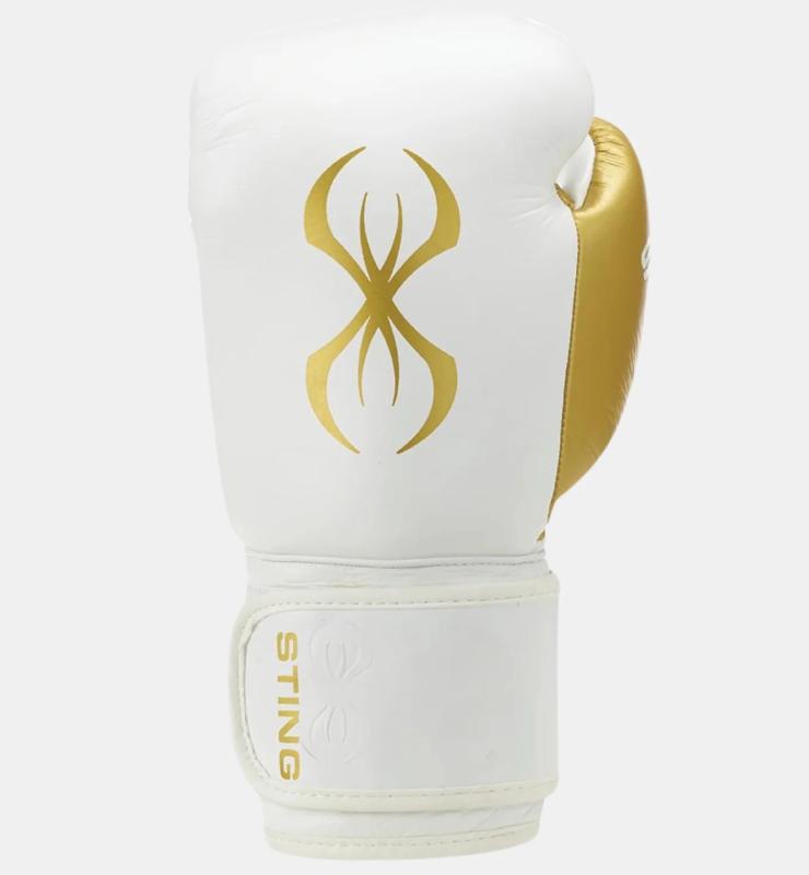 STING: EVOLUTION PRO BOXNINGSHANDSKAR SKINN - VIT/GULD