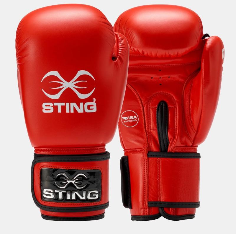 STING: IBA COMPETITION BOXING GLOVES - RED