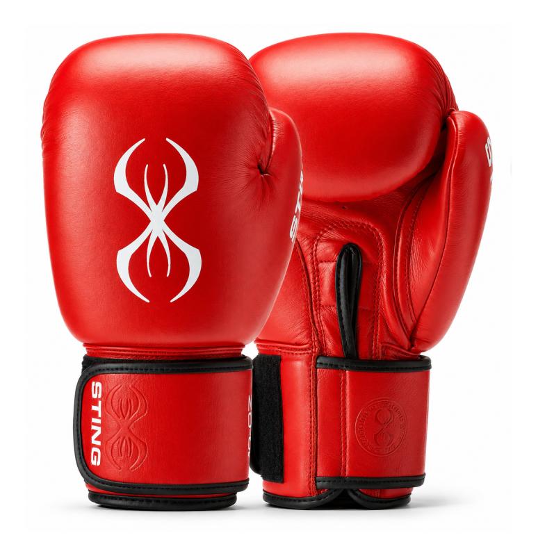 STING: IBA COMPETITION BOXING GLOVES - RED