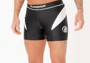 SUPERIOR WEAR: WOMENS FIGHTSHORTS - SVART/VIT