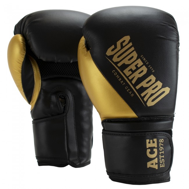 SUPER PRO: COMBAT ACE BOXNINGSHANDSKAR - SVART/GULD