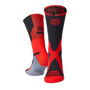 SUZI WONG: X SOLE BOXING SOCKS - BLACK/RED