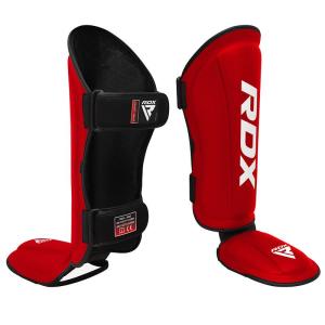 RDX: T1 LEATHER SHIN INSTEP GUARDS - RED/WHITE