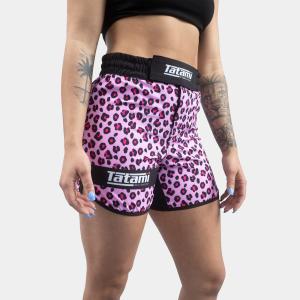 TATAMI: LADIES RECHARGE FIGHT SHORTS - PINK LEOPARD