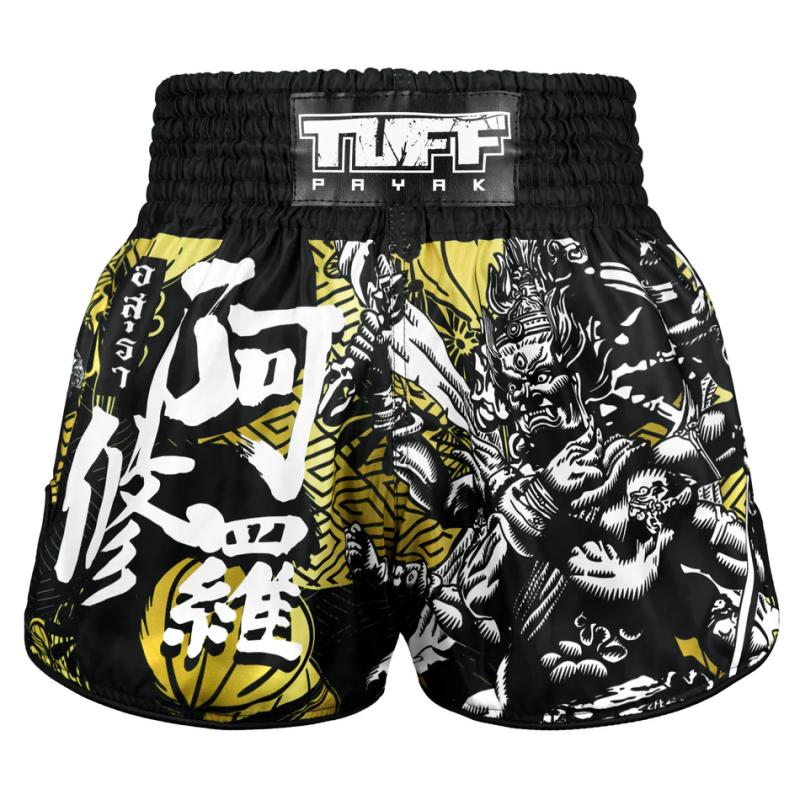 TUFFPAYAK: WRATH OF THE ASHURA MUAY THAI SHORTS - BLACK