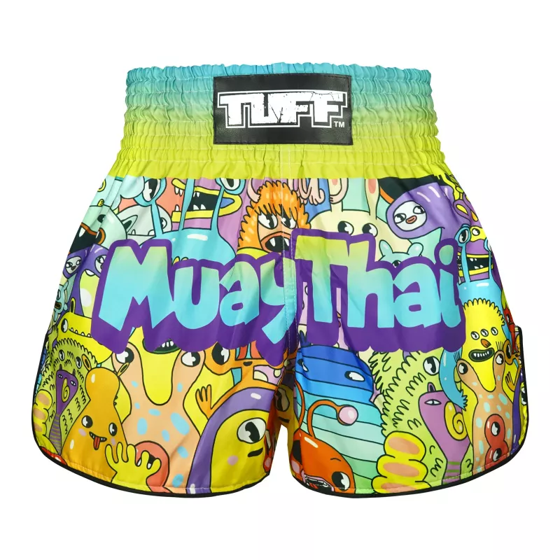 TUFF: RETRO HIGH-CUT WE COME IN PEACE MUAY THAI SHORTS