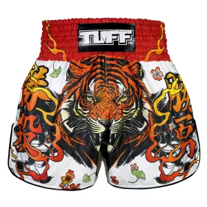 TUFF: RETRO HIGH-CUT TORA CHIKARA POWER OF TIGER  MUAY THAI SHORTS