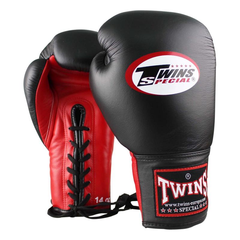 TWINS: BOXING GLOVES WITH LACES - BLACK/RED