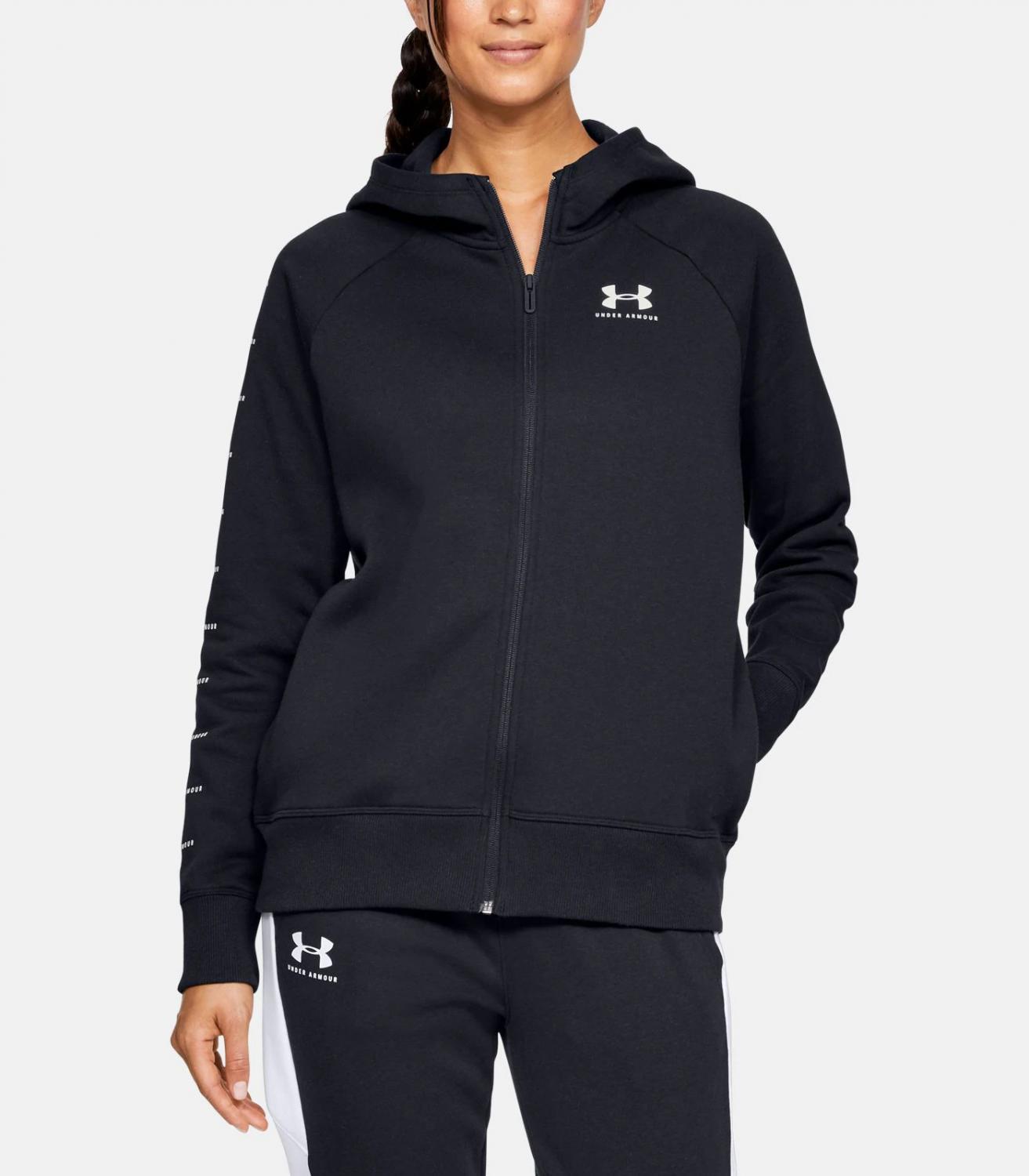 Women's ua rival fleece sportstyle lc sleeve graphic full zip Clearance
