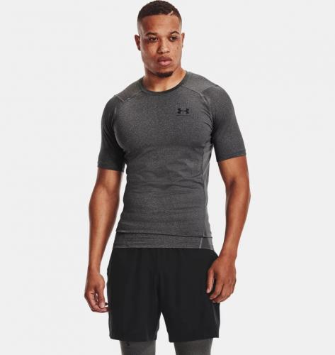 UNDER ARMOUR: HEATGEAR ARMOUR SHORT SLEEVE SHIRT - GREY