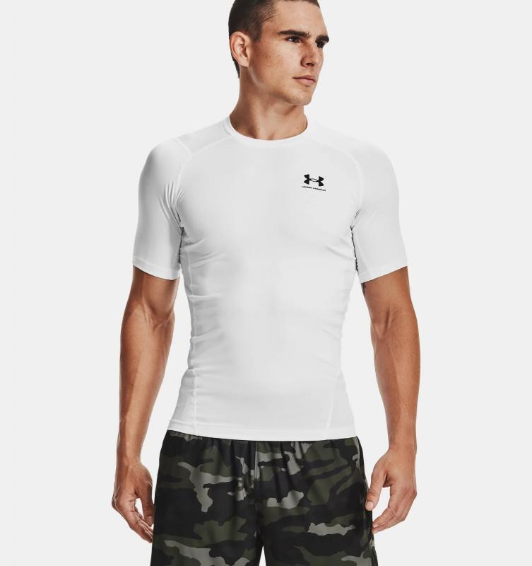 UNDER ARMOUR: HEATGEAR ARMOUR KOMPRESSIONSTRÖJA - VIT