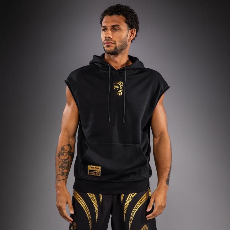 VENUM: X MIKE TYSON TIGER SLEEVELESS HOODIE - BLACK/GOLD
