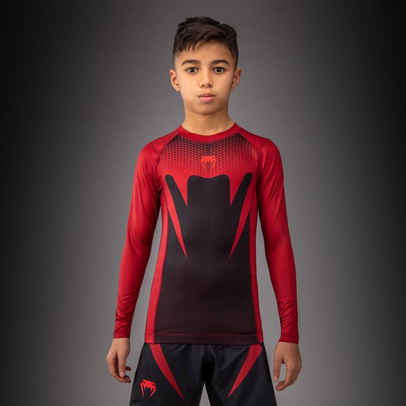 VENUM: ATTACK KIDS LONG SLEEVE RASHGUARD - BLACK/RED