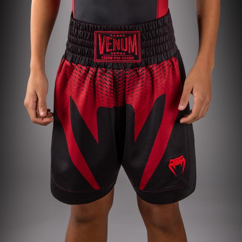 VENUM: ATTACK KIDS BOXING SHORTS - BLACK/RED