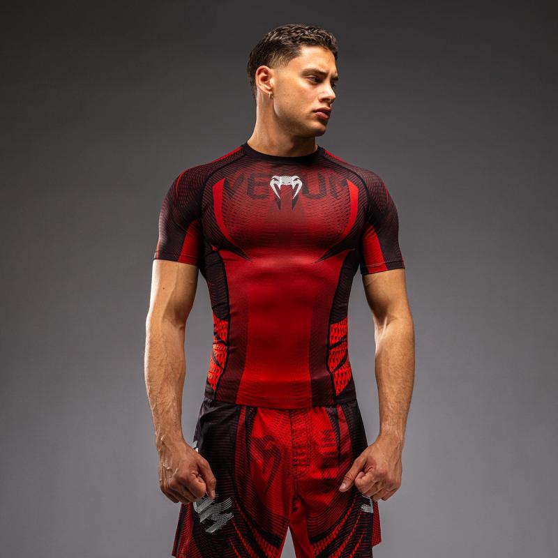 VENUM: GALACTIC 3.0 SHORT SLEEVE RASHGUARD - RED/SILVER