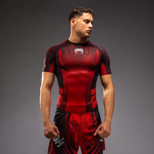 VENUM: GALACTIC 3.0 SHORT SLEEVE RASHGUARD - RED/SILVER