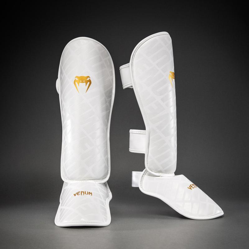 VENUM: CONTENDER 1.5 XT 3D SHIN GUARDS – WHITE/GOLD