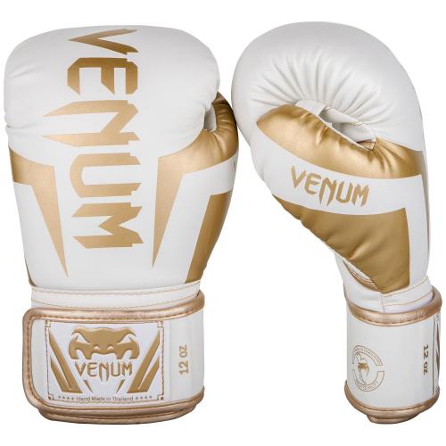 VENUM: ELITE BOXING GLOVES - WHITE/GOLD